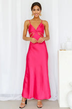 Cherry Pop Midi Dress Hot Pink