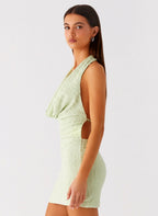 Thistle Mini Dress - Forest Sage