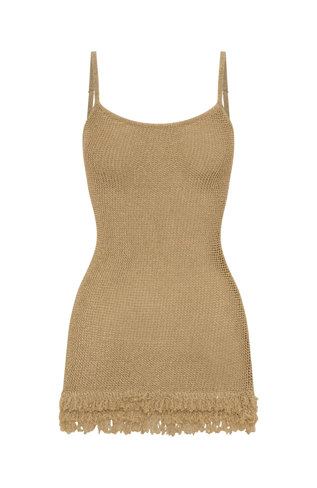 Keeping Me Awake Knit Mini Dress Gold