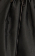 Louisa Maxi Dress - Boned Bodice Lace Up Back Dress in Black