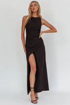 Firelights Lace-Up Back Maxi Dress Black