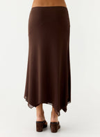 Kerrie Hanky Midi Skirt - Chocolate
