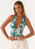 Lets Pretend Halterneck Top - Cloud Nine Floral