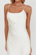 Gilded Dream Chiffon Hem Maxi Dress Oyster