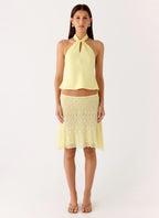Maddox Scarf Top - Lemon