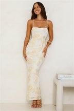 Amber Zest Mesh Maxi Dress Yellow