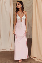 Bayleigh Low Bow Tie Back Dress Pink