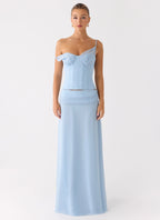 Natalya Corset Top - Pale Blue
