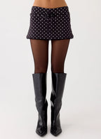 Get No Sleep Mini Skort - Black Polkadot