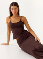 Garrix Bead Cami Top - Chocolate