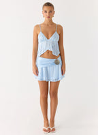 Glynne Shell Mini Skirt - Baby Blue