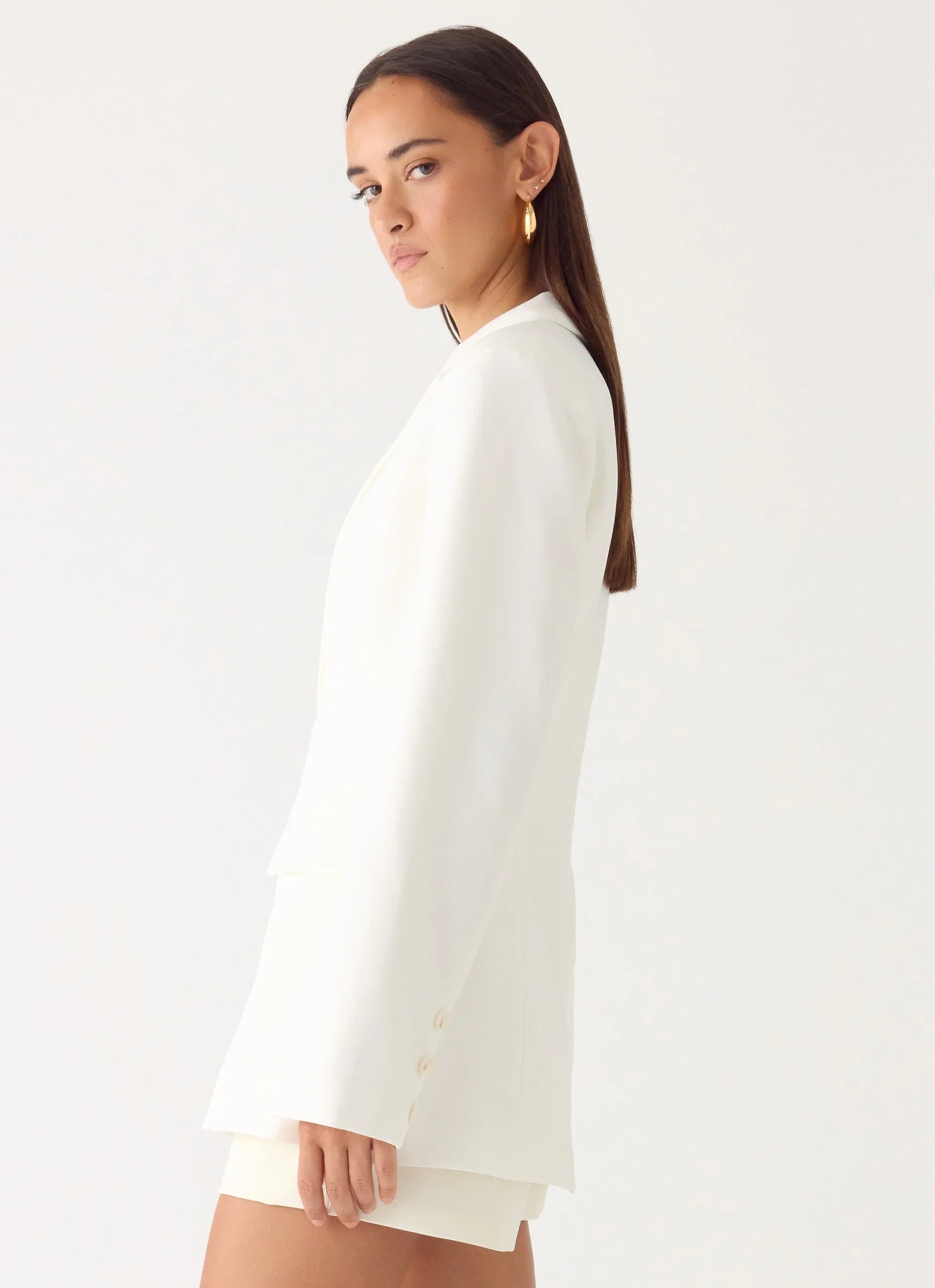 Culver Cinched Blazer - White