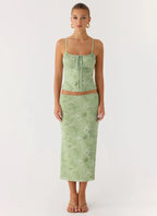 Bending My Rules Top - Blurred Lime