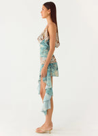 Meylissa Hanky Mini Dress - Aqua Blur