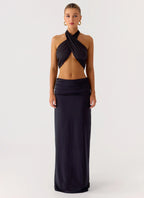 Coletta Wrap Top - Black