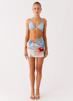 Acapulco Shell Mini Dress - Deep Sea Bloom