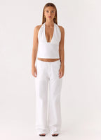 Josephina Linen Pant - White