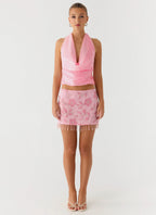 Iglesias Beaded Sequin Mini Skirt - Pink
