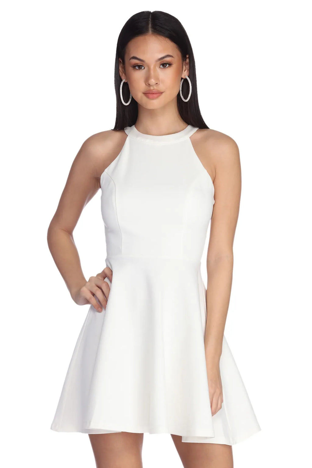 Babe In A Backless Skater Dress