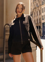 Austina Faux Suede Boxy Jacket - Chocolate