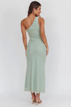 Luli One-Shoulder Cut-Out Maxi Dress Sage