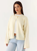 Annie One Button Cardigan - Ivory Cream
