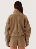 Jeremy Faux Suede Shorts - Taupe