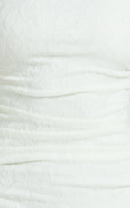 Kayrene Maxi Dress - Short Sleeve Jacquard Dress in Cream