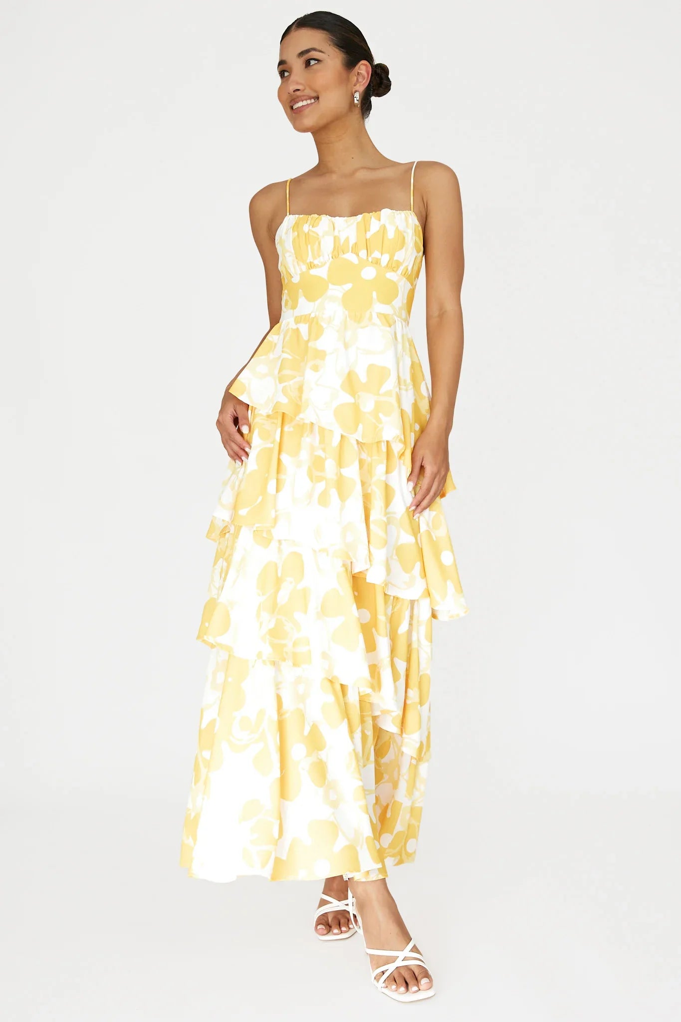 Hopeful Tiered Layered Maxi Dress Yellow