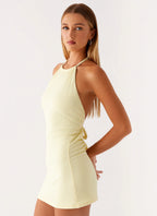 High Tide Swim Mini Dress - Pastel Yellow