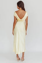 Loveland Cap Sleeve Cowl Back Midi Dress Butter