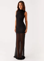 Fondly Mesh Maxi Dress - Black