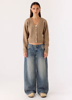 Waylon Low Rise Denim Jeans - Mid Wash Blue