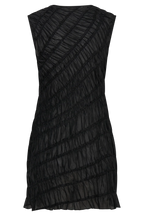 Adella Gathered Mini Dress - Black