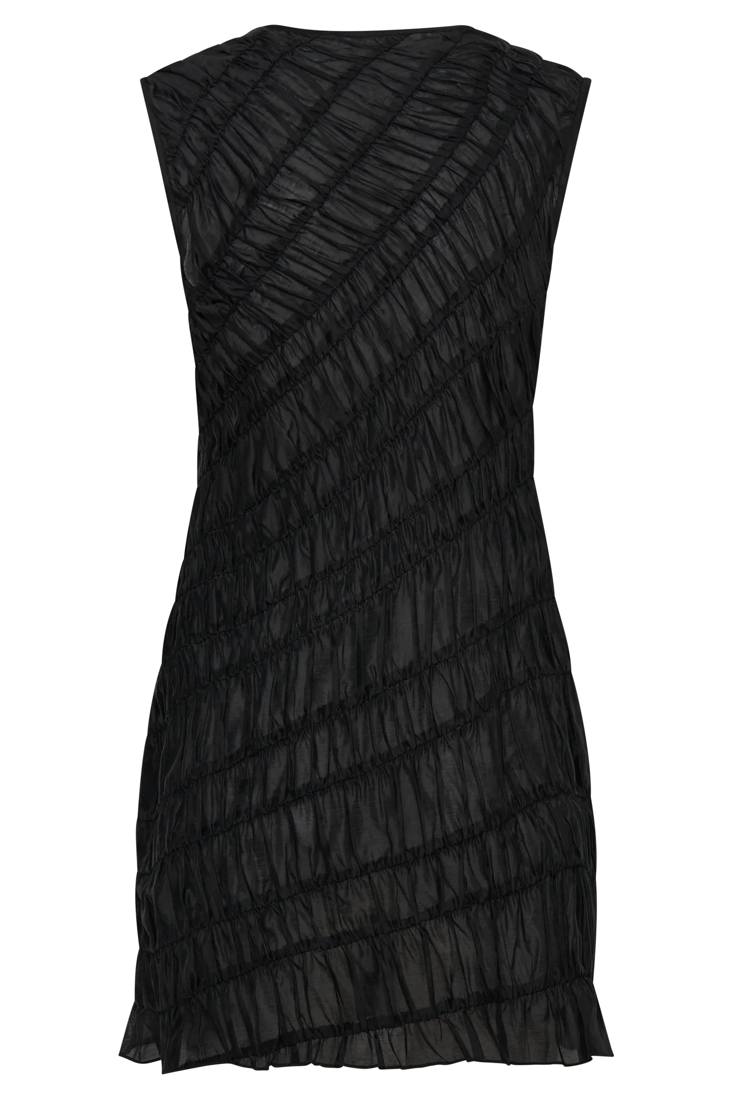 Adella Gathered Mini Dress - Black