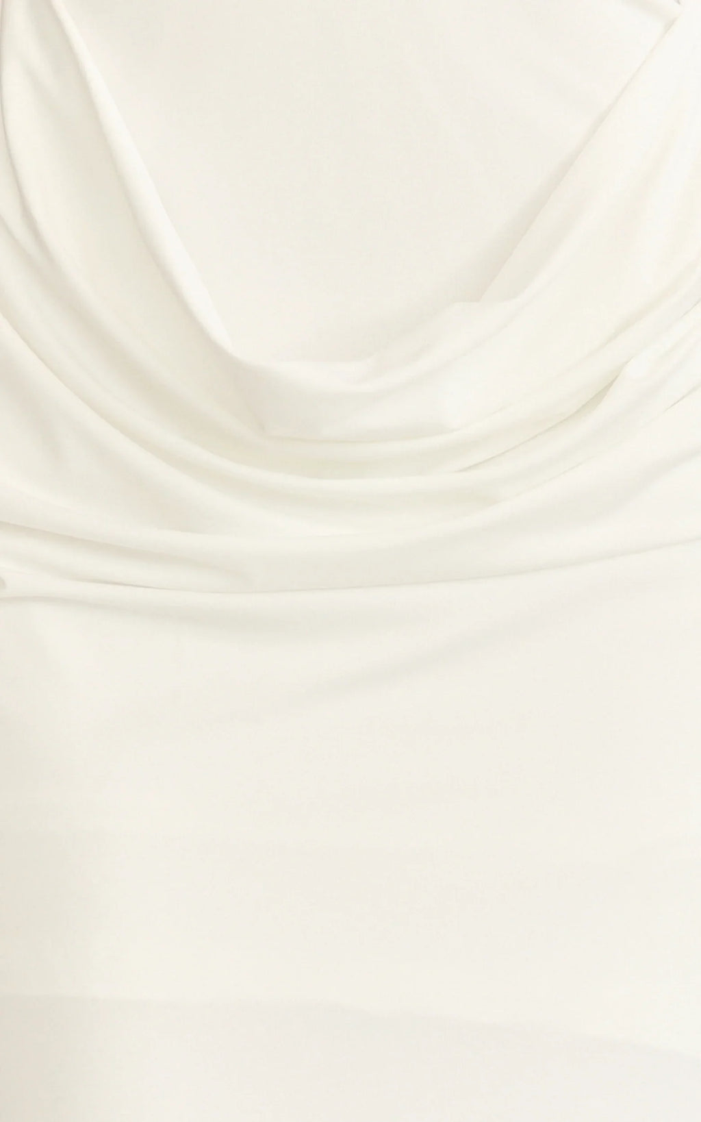 Heath Maxi Dress - Scoop Halter Neck With Drape Front Skirt Back Split Dress in Off White