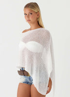 Yas Knit Cape - Off White