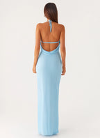Just A Kiss Cowl Maxi Dress - Turquoise