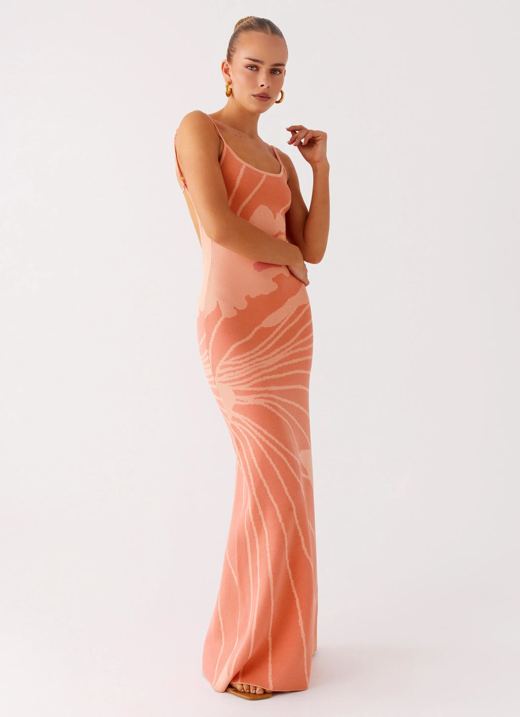 Bliss View Knit Maxi Dress - Peach