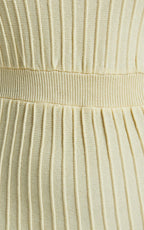 Donissa Midi Dress - Panelled Knit Dress in Butter Yellow