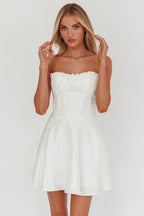 Savanna Corset Bodice Mini Dress Ivory