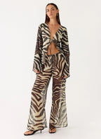 Jadia Flared Pants - Zebra