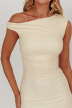 Moonlit Magic Asymmetric Neckline Maxi Dress Light Yellow