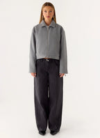 Enzo Faux Wool Jacket - Grey
