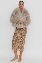 Copenhagen Oversized Lapel Fur Jacket Cream