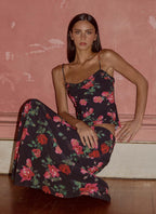 Star Girl Chiffon Maxi Skirt - Midnight Bloom