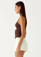 Ofira Knit Tank Top - Espresso Meadow