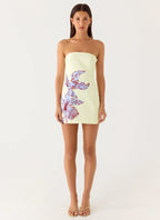 Denby Strapless Mini Dress - Purple Floral