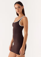 Kayla Mini Dress - Chocolate
