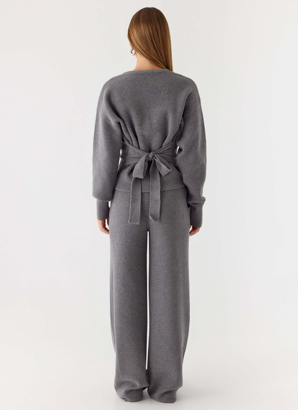 Harrison Low Rise Knit Pants - Marle Grey